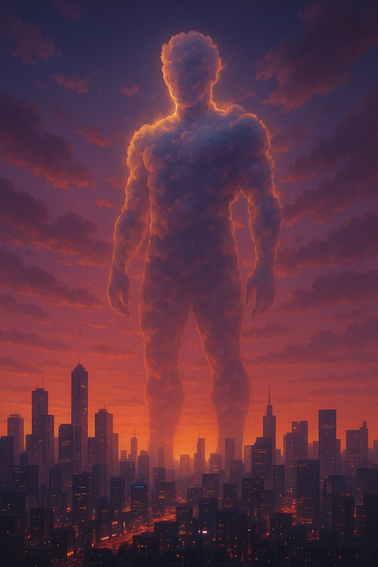 Cloudy Giant Over City (without Frame)